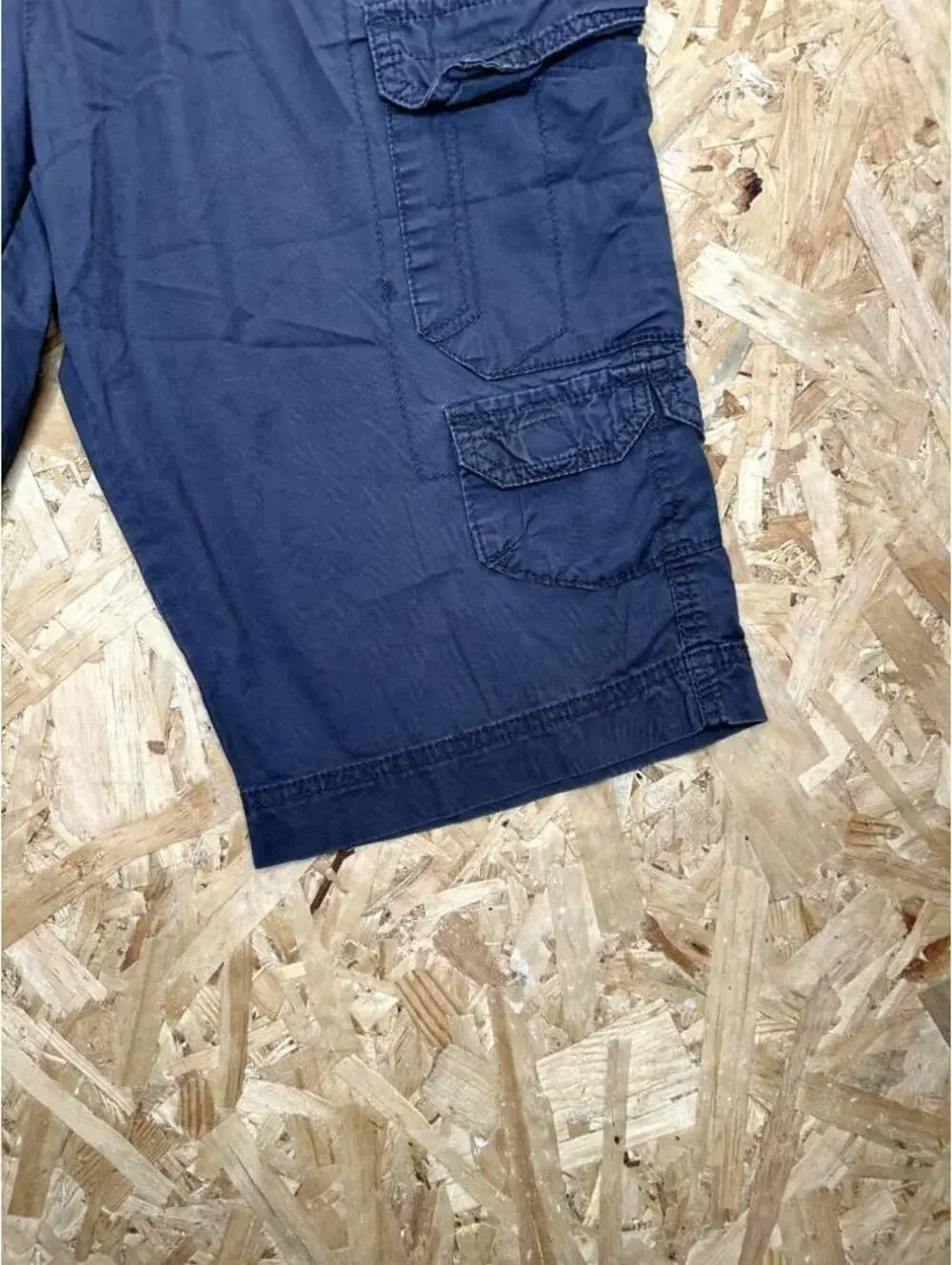George Mens Flex Cargo Shorts Size 32 Navy Blue Cotton Blend Casual Utility